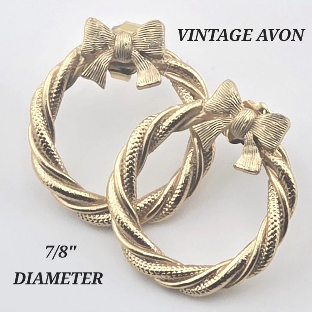 Vintage Avon Gold Twisted Bow Earrings
